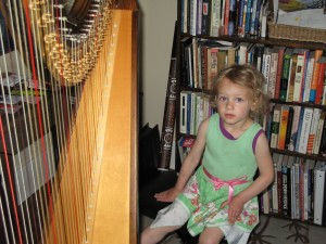 Zephyr at the harp, 2 years old