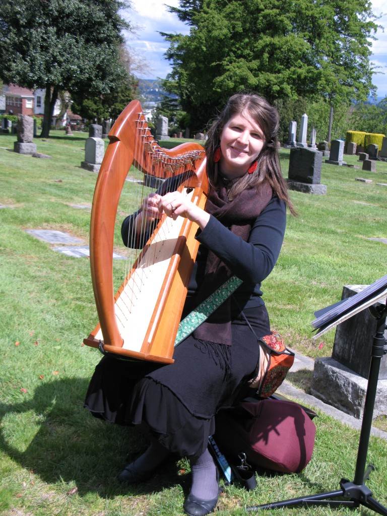 funeral music, by funeral musican and harpist, Monica Schley