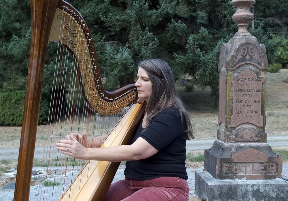 Monica Schley at the Vashon Cemetery